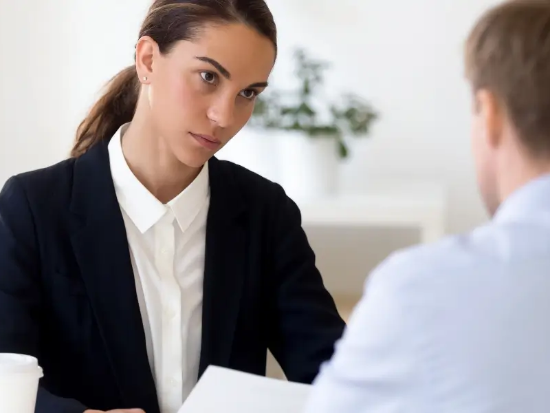 hr professional conducting a workplace investigation interview
