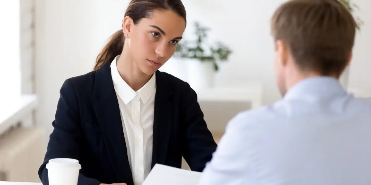 hr professional conducting a workplace investigation interview